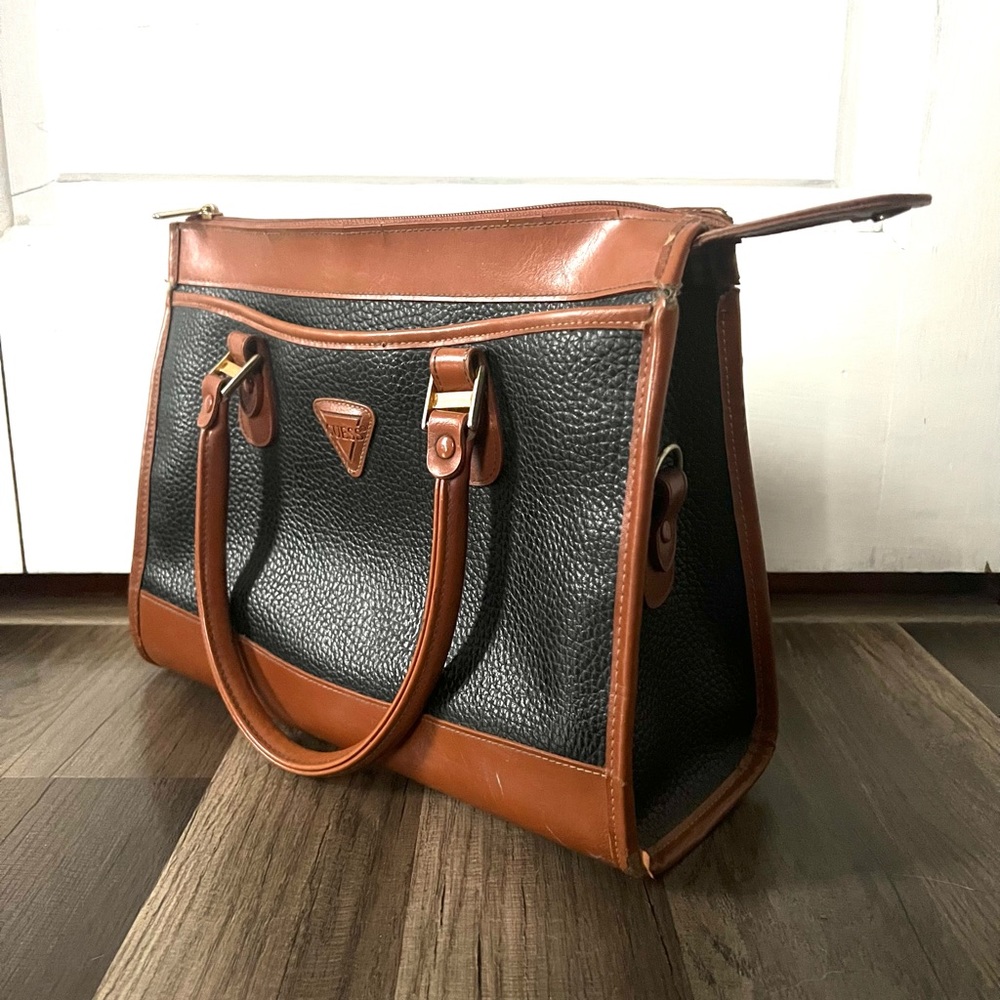 Guess handbag navy blue and leather